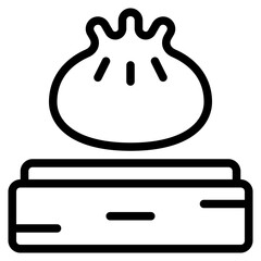 dumpling icon with outline style. Suitable for website design, logo, app and UI. Based on the size of the icon in general, so it can be reduced.