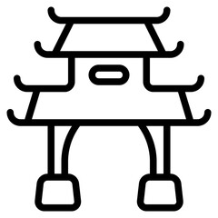 paifang icon with outline style. Suitable for website design, logo, app and UI. Based on the size of the icon in general, so it can be reduced.