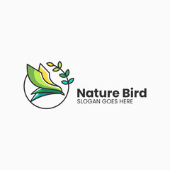 Vector Logo Illustration Nature Bird Simple Mascot Style