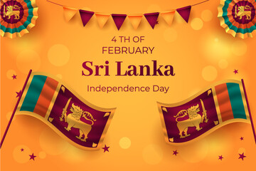 Sri Lanka happy independence day february 4 background. Vector Illustration.
 - obrazy, fototapety, plakaty