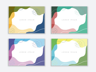 set of flat abstract minimalist background