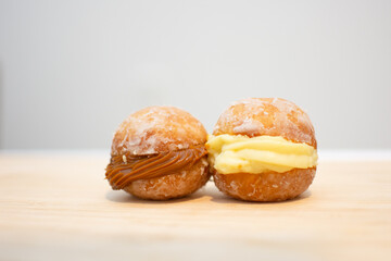 Sonho de Padaria Brasileira, Brazilian pastry donut, Bavarian Cream doughnut, Berliner, Bola de Berlim, German Donut
