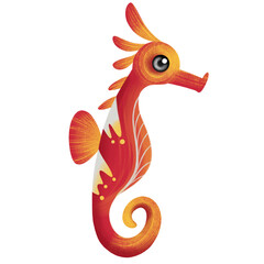 Cute Seahorse PNG Clipart Illustration