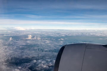 Fototapeta na wymiar view from airplane window