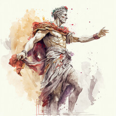 watercolor of Julius Caesar - obrazy, fototapety, plakaty