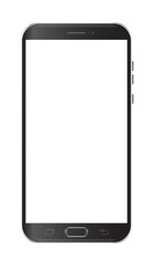 Modern black touchscreen cellphone tablet smartphone isolated