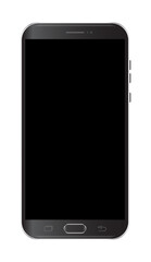 Modern black touchscreen cellphone tablet smartphone isolated