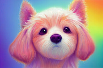 sweete complete dog sweetness pastelart dogart cute cute romantic.Generative AI