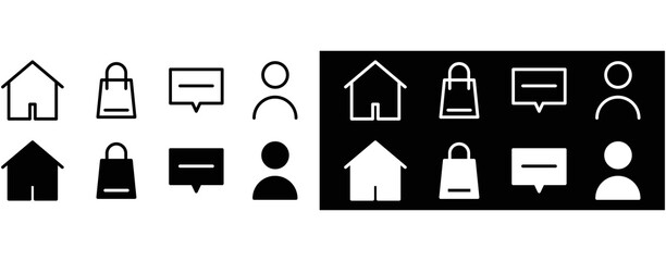 set icon for app and web. bar icon collections sign symbol, vector illustration