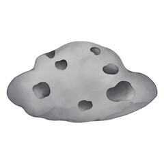 Watercolor meteorite hand-drawn, Astronomy and Space concept