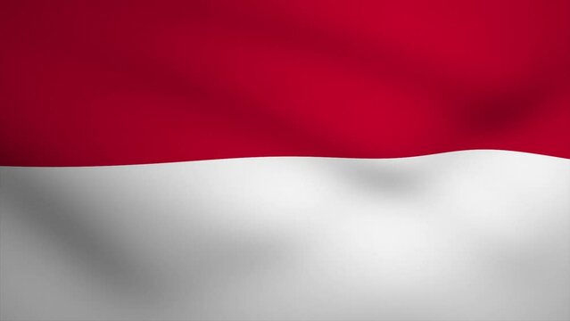 Indonesia Waving Flag Background Animation. Looping seamless 3D animation. Motion Graphic