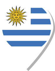 Obraz premium Uruguay flag check-in icon.