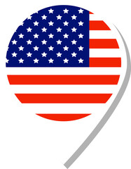 USA flag check-in icon.