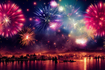 Fototapeta premium Gorgeous fireworks display
