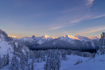 snow covered mountains