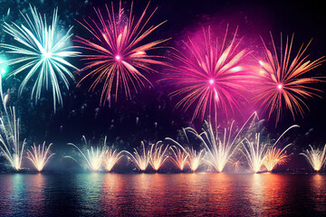Fototapeta na wymiar Gorgeous fireworks display