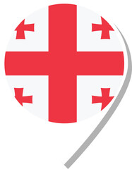 Obraz premium Georgia flag check-in icon.