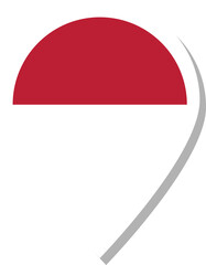 Indonesia flag check-in icon.