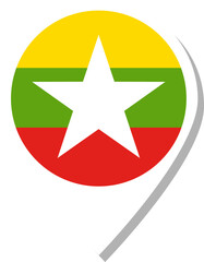 Myanmar flag check-in icon.