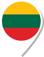 Obraz premium Lithuania flag check-in icon.
