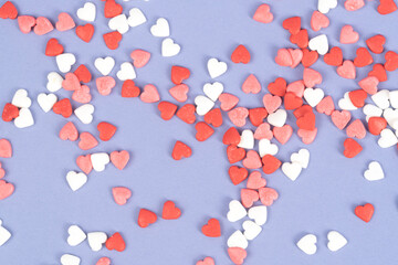 Valentine's Hearts Abstract Purple and blue background. Valentine's Day