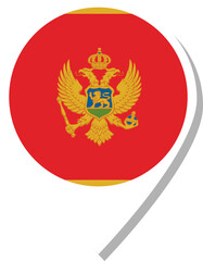 Montenegro flag check-in icon. - obrazy, fototapety, plakaty
