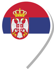 Obraz premium Serbia flag check-in icon.