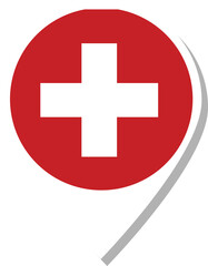 Switzerland flag check-in icon.