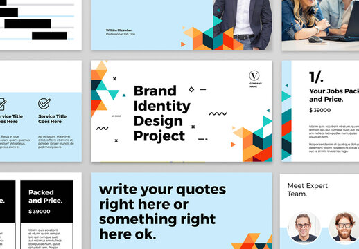 Brand Proposal Presentation Layout with Colorful Background