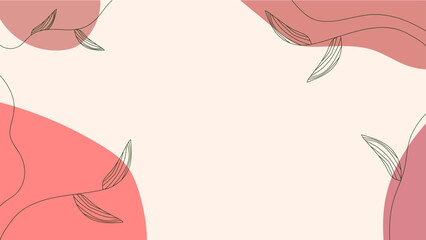SIMPLE ILLUSTRATION AESTHETIC LEAF BACKGROUND PASTEL FLAT COLOR. FLORAL MODERN SHAPE DESIGN VECTOR. GOOD FOR WALLPAPER, POSTER, COVER, GREETING CARD