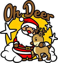 Oh Santa and Deer Sublimation