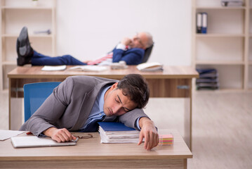 Two male colleagues sitting in the office