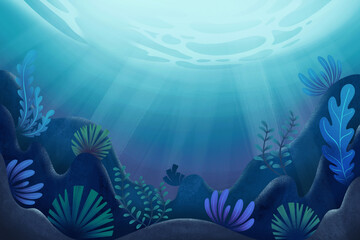 Fototapeta na wymiar underwater world background