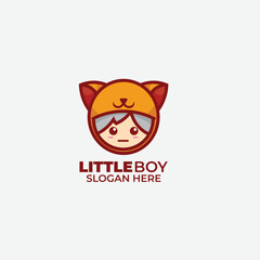 cute little boy design art illustration logo template