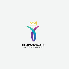 human crown design logo gradient icon