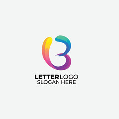 letter b logo gradient design colorful symbol
