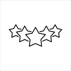 Five stars and hand, customer review, quality rating icon vector stroke and color editable on white background