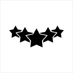 Five stars and hand, customer review, quality rating icon vector stroke and color editable on white background