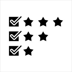 Five stars and hand, customer review, quality rating icon vector stroke and color editable on white background