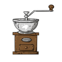 Vintage Coffee Grinder PNG Clipart Illustration
