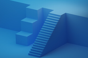 Fototapeta premium Gender inequality in career ladder concept - 3d rendering