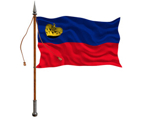 National flag  of Liechtenstein. Background  with flag  of Liechtenstein