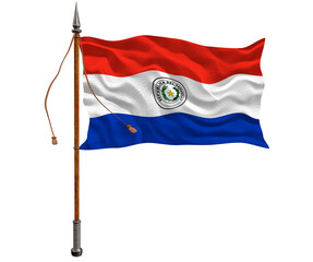National flag  of Paraguay. Background  with flag  of Paraguay