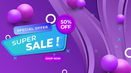 Obraz premium Special offer mega sale banner background template for big discount and deal. Design template for social media, poster, flyer, business ads, and new offer