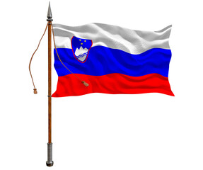National flag  of Slovenia. Background  with flag  of Slovenia
