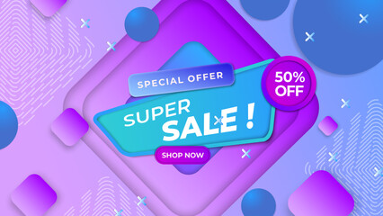 Special offer mega sale banner background template for big discount and deal. Design template for social media, poster, flyer, business ads, and new offer - obrazy, fototapety, plakaty