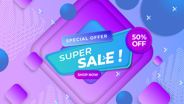 Special offer mega sale banner background template for big discount and deal. Design template for social media, poster, flyer, business ads, and new offer