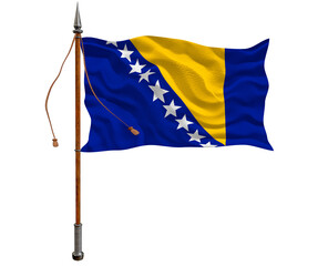 National flag ofBosnia and Herzegovina. Background  with flag of Bosnia and Herzegovina.