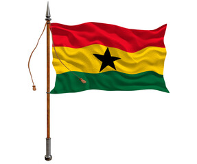 National flag of Ghana. Background  with flag of Ghana.