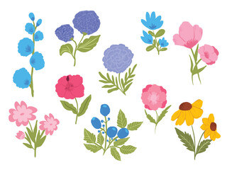 Set Of Beautiful Flower Vector